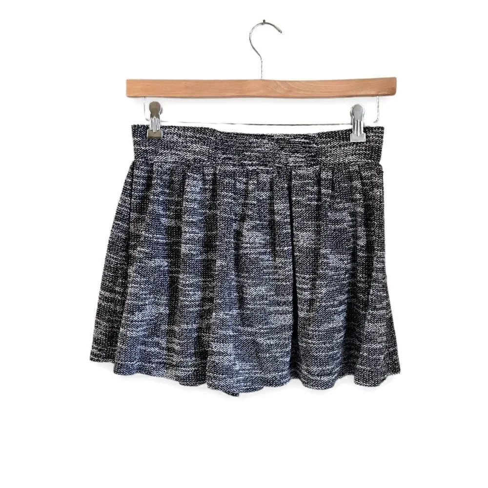 FREE PEOPLE | Black/White Knit Flare Micro Mini Skirt (S)